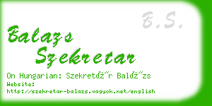 balazs szekretar business card